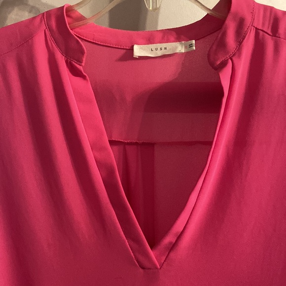 Lush Hot Pink Fuchsia Flowey 3/4 Sleeve Blouse Top SZ SMALL - Picture 4 of 6